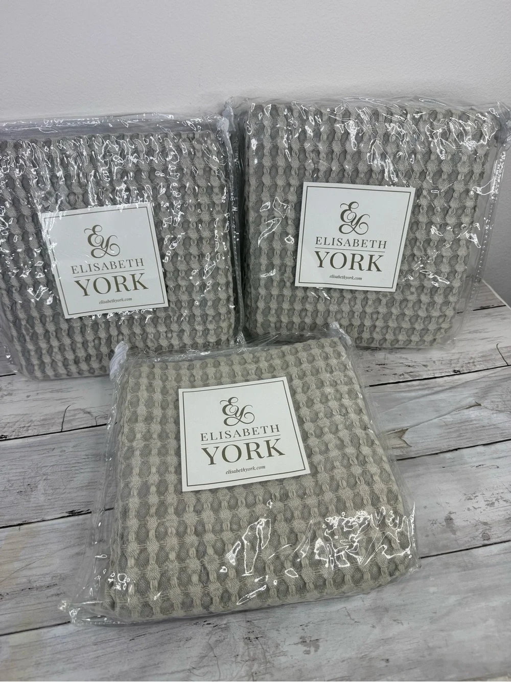 Elisabeth York Lida Waffle Knit Euro Shams in a soft